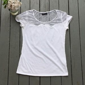 NY&Co. Lace Neck T Shirt